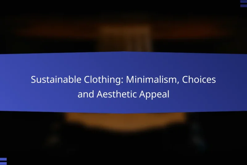 Sustainable Clothing: Minimalism, Choices and Aesthetic Appeal