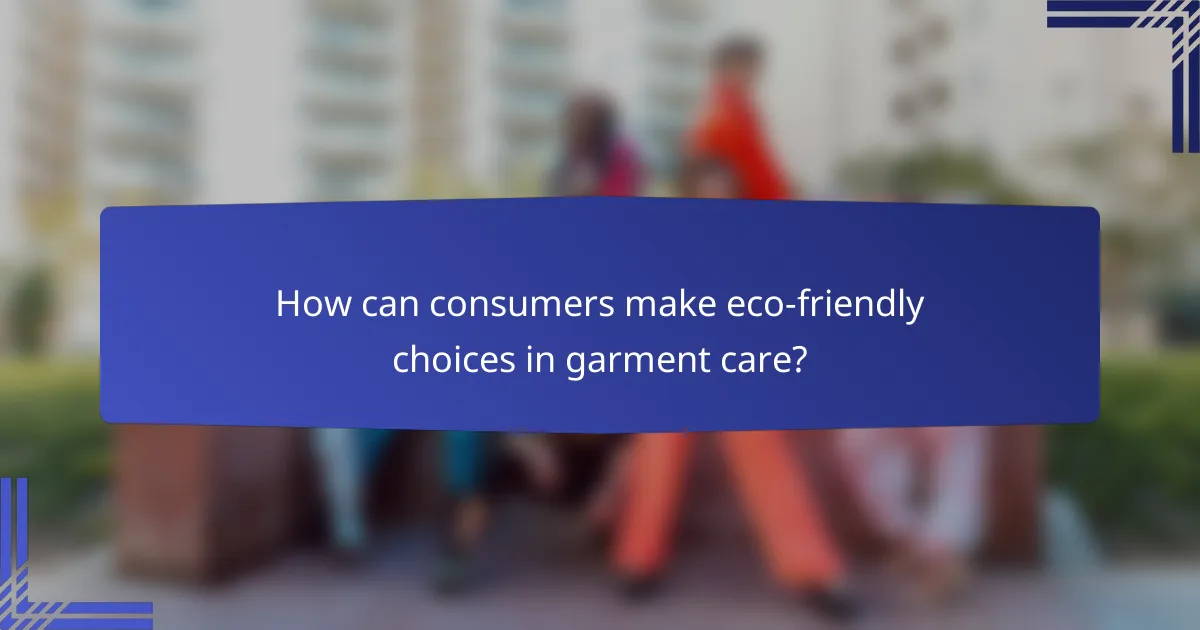 How can consumers make eco-friendly choices in garment care?