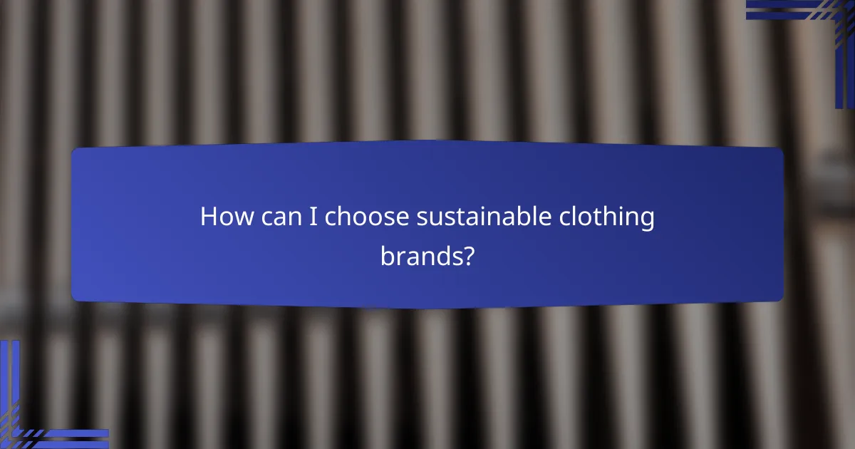 How can I choose sustainable clothing brands?