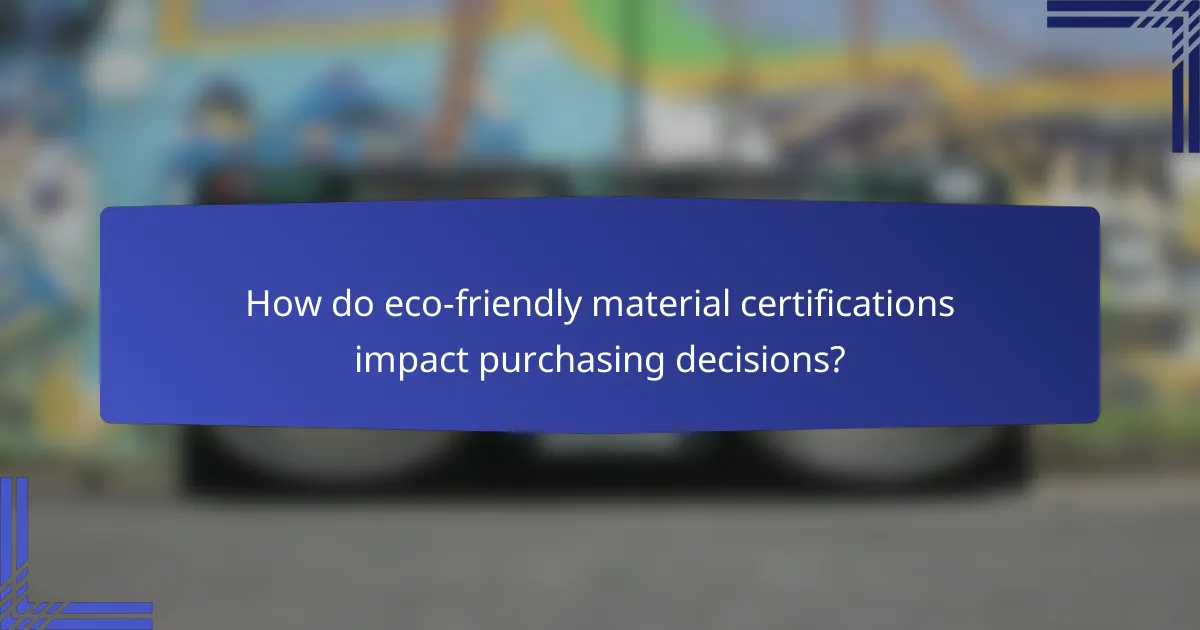 How do eco-friendly material certifications impact purchasing decisions?
