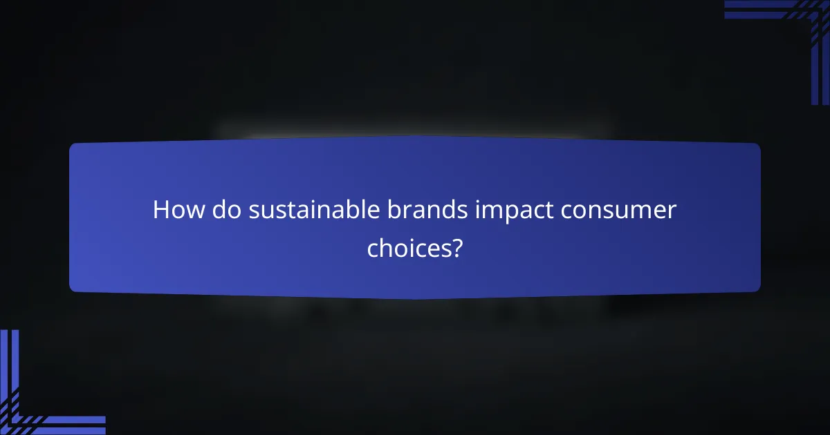 How do sustainable brands impact consumer choices?