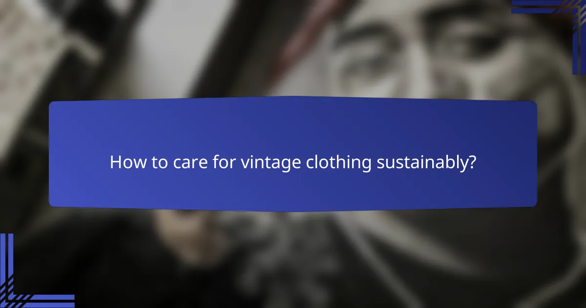 How to care for vintage clothing sustainably?