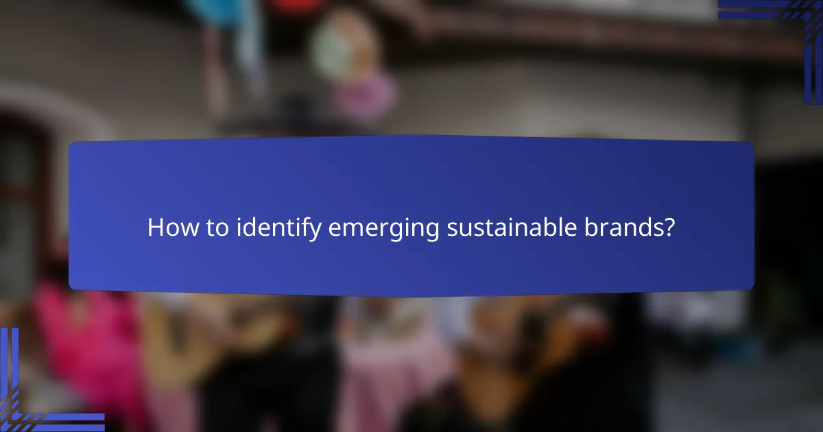 How to identify emerging sustainable brands?