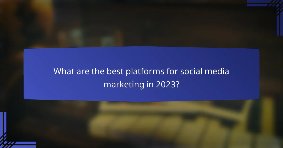 What are the best platforms for social media marketing in 2023?