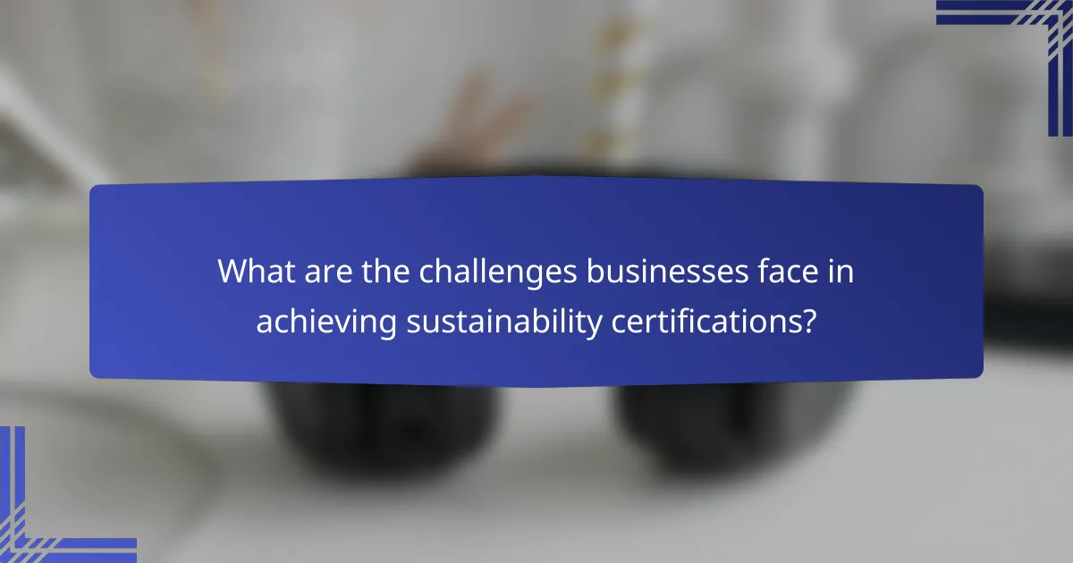 What are the challenges businesses face in achieving sustainability certifications?