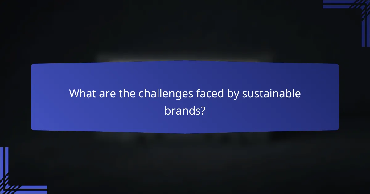 What are the challenges faced by sustainable brands?