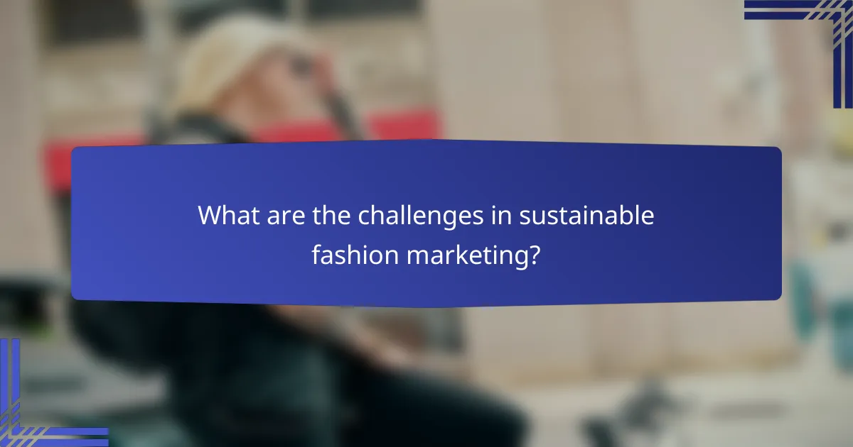 What are the challenges in sustainable fashion marketing?