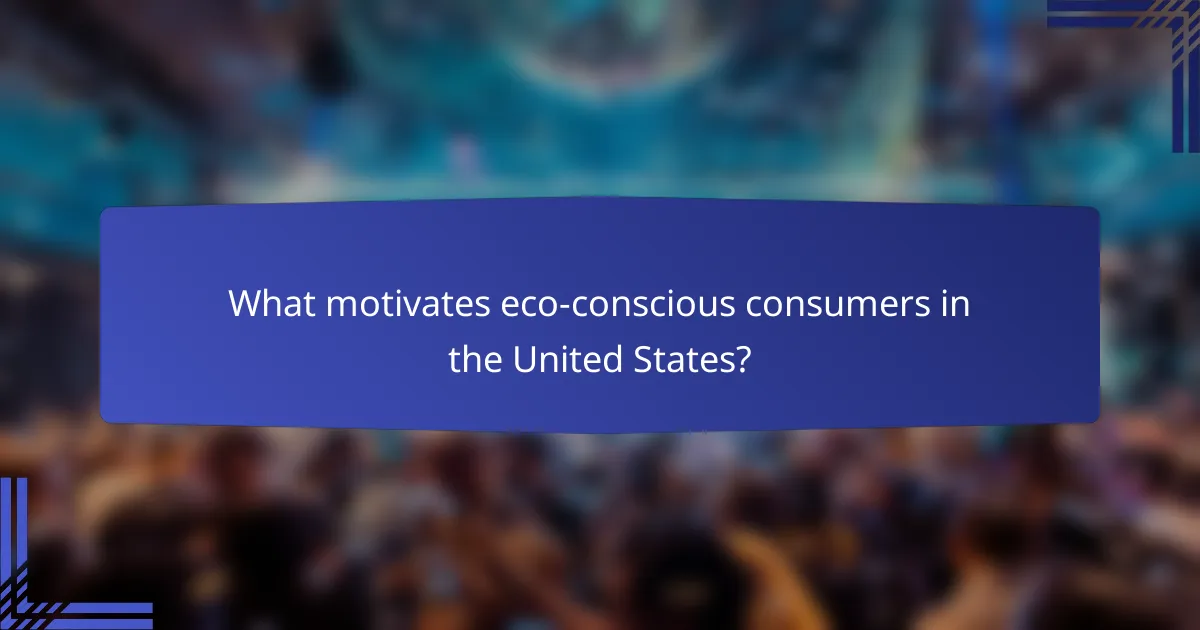 What motivates eco-conscious consumers in the United States?